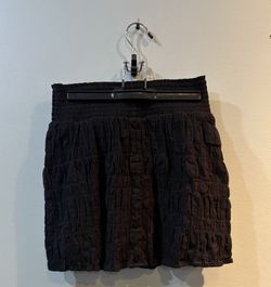 Forever 21 Textured Black Stretchy Mini Skirt