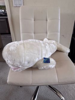 SeaWorld White Beluga Whale Plush Stuffed Animal – Large Soft Toy
