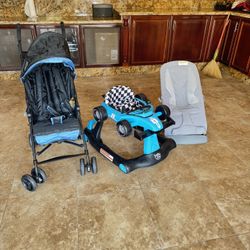 🍼 Baby Gear Bundle – Stroller, Walker & Bouncer (Gently Used)