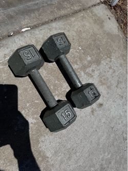 Pair or 15lbs dumbbells