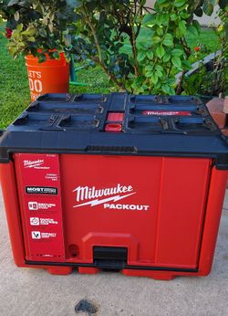Milwaukee
Packout 19.5 in. W x 14.7 in. H x 14.5 in. D Cabinet in Red (1-Piece)$100... pickup only... brand new..