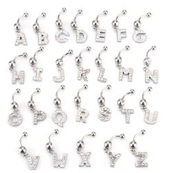 Alphabet Belly rings 