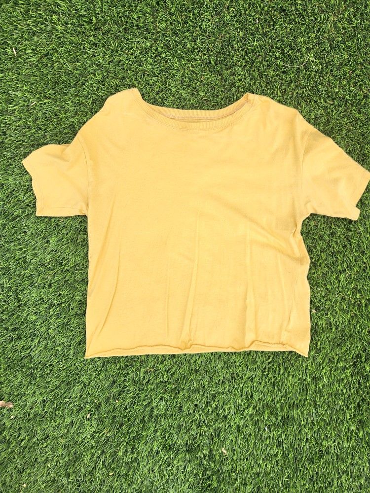 American Eagle Yellow Crop Tee