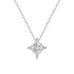 Fifty8 Round Moissanite Solitaire Pendant Necklace, 925 Sterling Silver, Together Forever