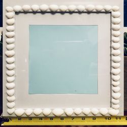 White shell embellished frame 12 x 12