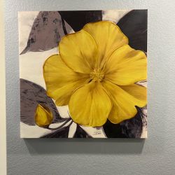 Yellow Canvas Flower Picture