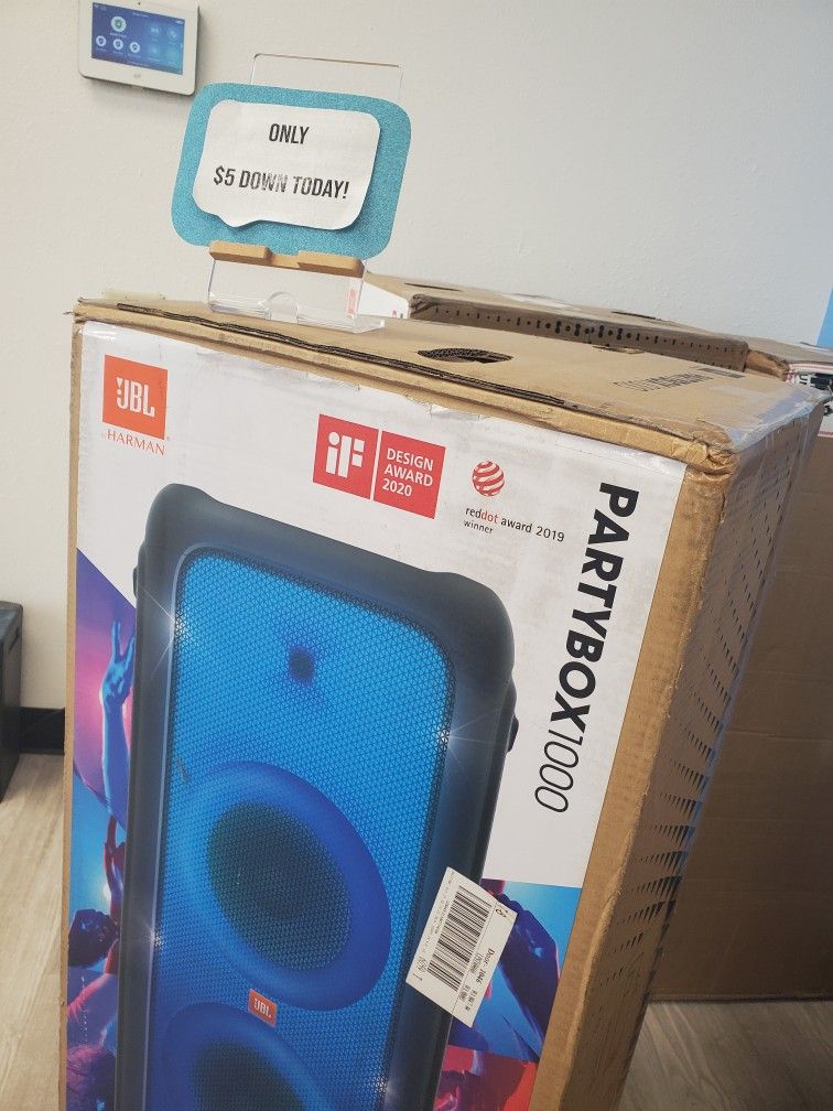 π Brand New JBL PartyBox 1000 Portable Bluetooth Speaker Blowout β Now $899 or $1 Down! Save $400 Instantly with 1-Year Warranty