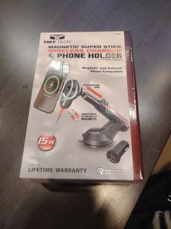 Magnetic super stick wireless charger and phone holder 15w
