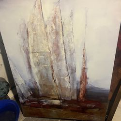 Sail Boat Picture Oil On Canvas