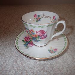 Royal Curtbertson Cup & Saucer (January)
