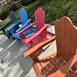 Set Of 4 Brand New Folding Adirondack Chairs Assembled 