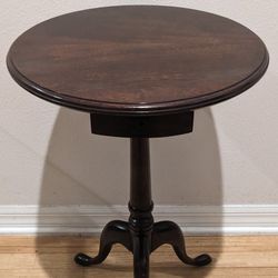 Round Top Side Table with Candle Drawer