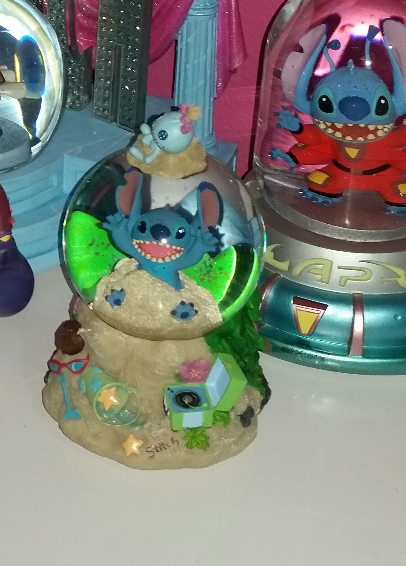 Disney stitch snow globe