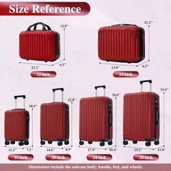 Red Hardshell Luggage Set 6 Pieces