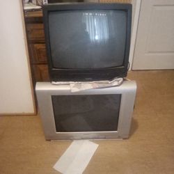 Two 19 Inch Tvs Color Both Work Perfect No Remotes 