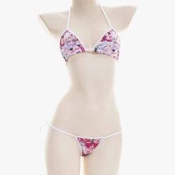 Women Sexy Anime Printing Mini Bikini Bandage Lingerie Lolita Japanese Cosplay Underwear Bra And Panties Pajamas Set
