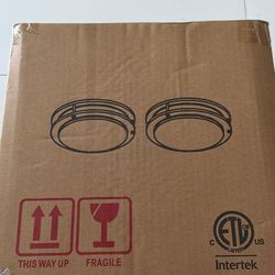 LED Ceiling Lights – 10” Black Flush Mount (2 Pack) – New