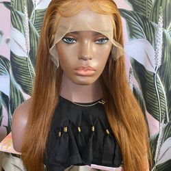 22” Transparent 13x4 Ginger Wig With Attachable Elastic Band $245
