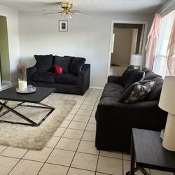 Couches tables and lamp