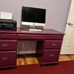 Purple, 7 Drawer Desk 