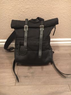 Duluth Deluxe Roll Top Scout Waxed Canvas/Leather Backpack