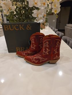 Buck & Brana Regina Napa Western Boots – Red – Women's Size 6.5 – New in Box