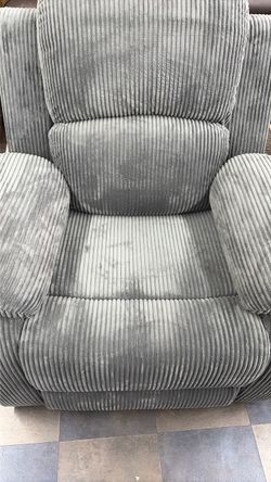 Gray Corduroy Fabric Recliner Chair
