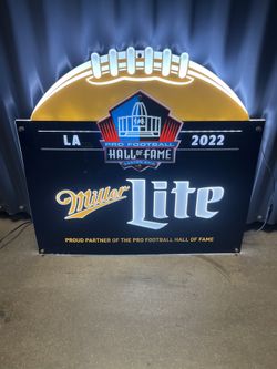 Miller Lite Beer Led Sign PRO FOOTBALL Hall Of Fame 2022 Display Sign 