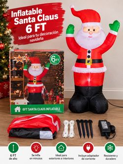 🎅 ¡Santa Claus Inflable de 6 Pies – Nuevo