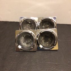 (4) Vintage Industrial Metal Ashtrays