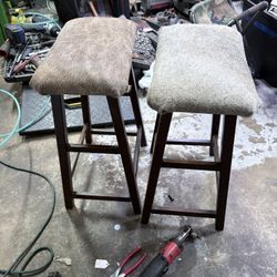 2 Western Cowhide Stools