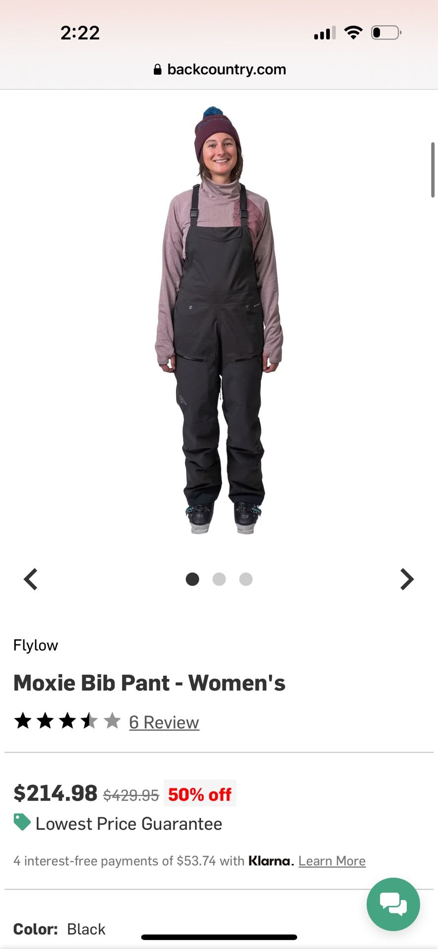 Small Moxie Bib For Snowboarding Or Skiing