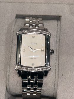 Ecclissi Sterling Silver Watch with Crystal Bezel