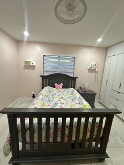 Full size bed and nightstand