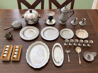 Vintage Wilton Columbia RWP & Mixed Metal Serving Pieces โ Large Lot