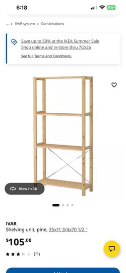 IKEA IVAR Shelving Unit Pine