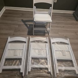 Costway White Resin Folding Chairs – Heavy Duty (Set of 4)