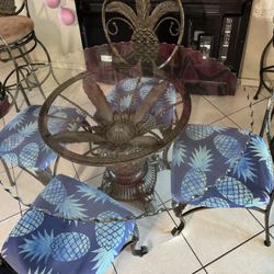 Glass Table 4 Chairs And  2 Barstools