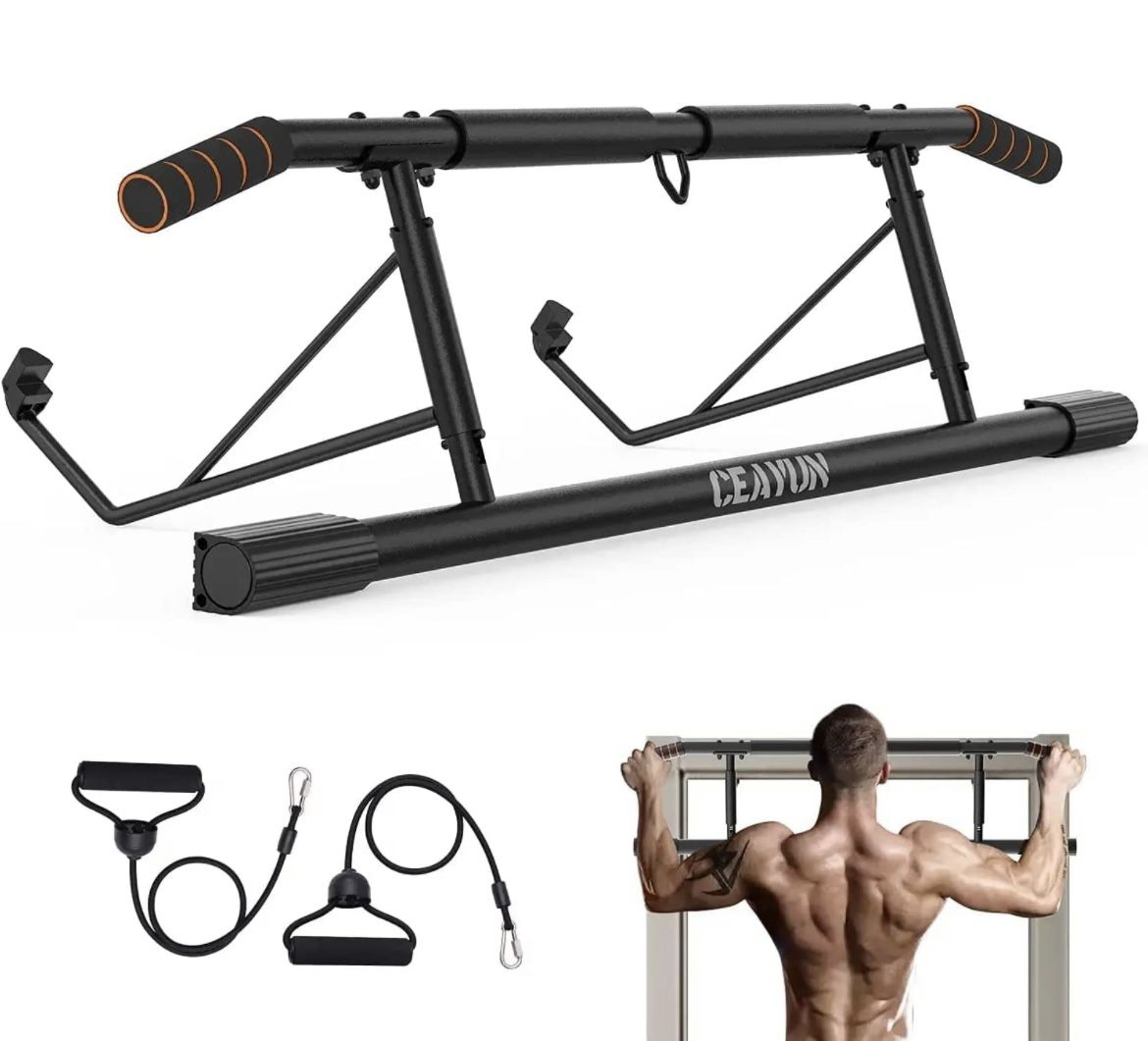 CEAYUN Pull up Bar for Doorway, Portable Pullup Chin up Bar Home, No Screws Multifunctional Dip bar Fitness, Door Exercise Equipment Body Gym System T
