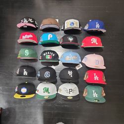 MLB SIZE 7 1/4 FITTED HATS VARIOUS STYLES AND TEAMS ONLY $15 EACH