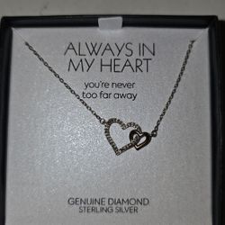 Sterling Silver Diamond Heart Necklace – Macy’s – w/ Box