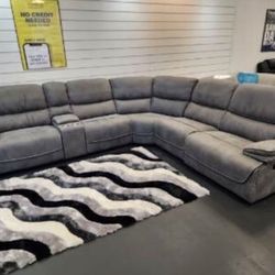 COMFY NEW ALEJANDRA GRAY RECLINING SECTIONAL SOFA ON SALE ONLY $1299. IN STOCK SAME DAY DELIVERY 🚚 EASY FINANCING 