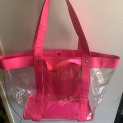Large Pink & See Thru Tote 