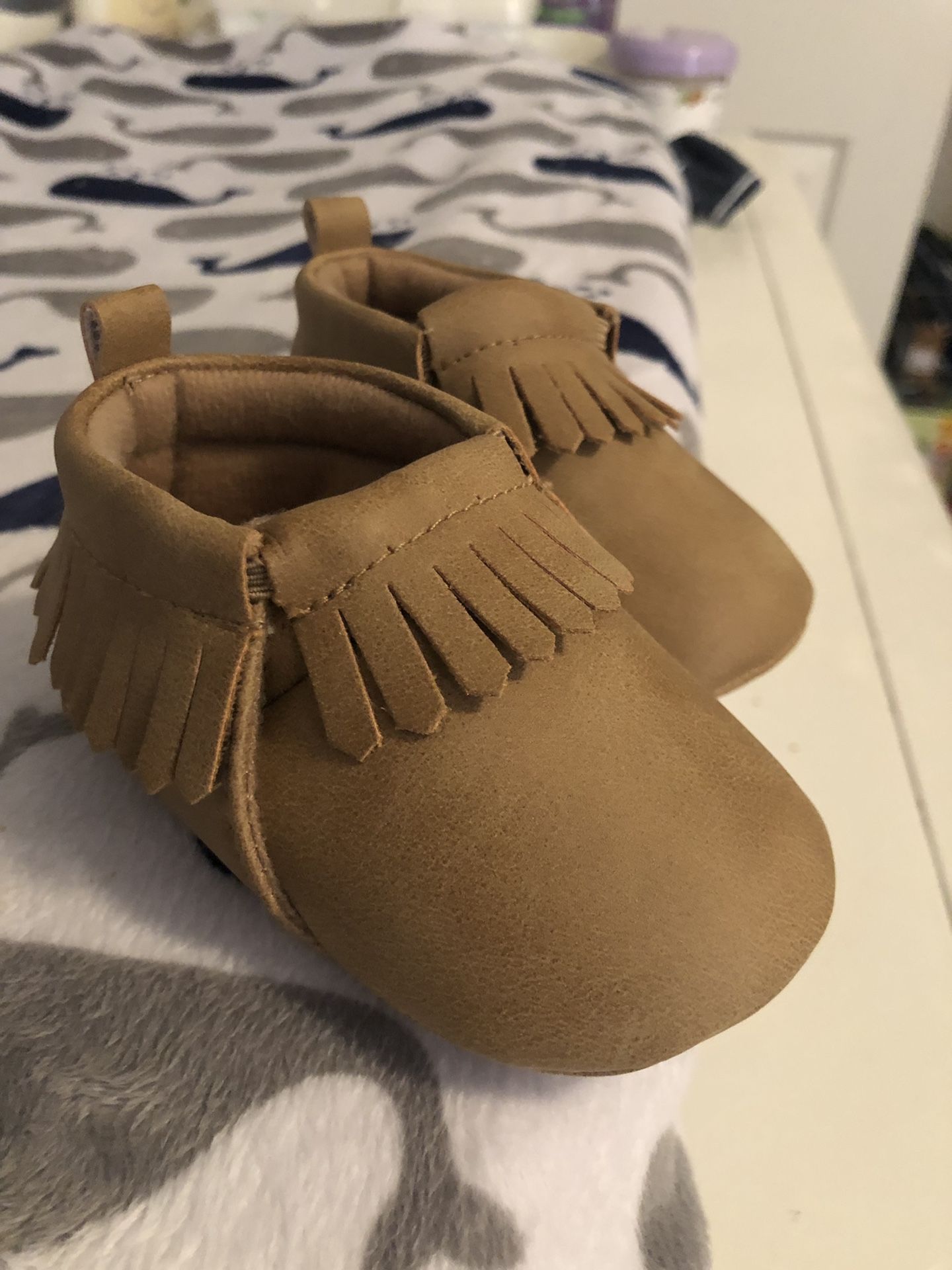 Baby Mocassins crib shoes Size 3-6 BRAND NEW