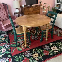 Cute Wooden Kitchen Table + 2 Chairs