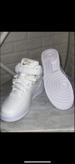 White Louis Vuitton Nike Air Forces 