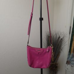 Vtg Coach Crossbody Leather Pink Bag Small Zipper Broke 