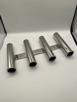 4 link Fishing Rod Holder, Side Mount, Wall Mount, Stainless Steel