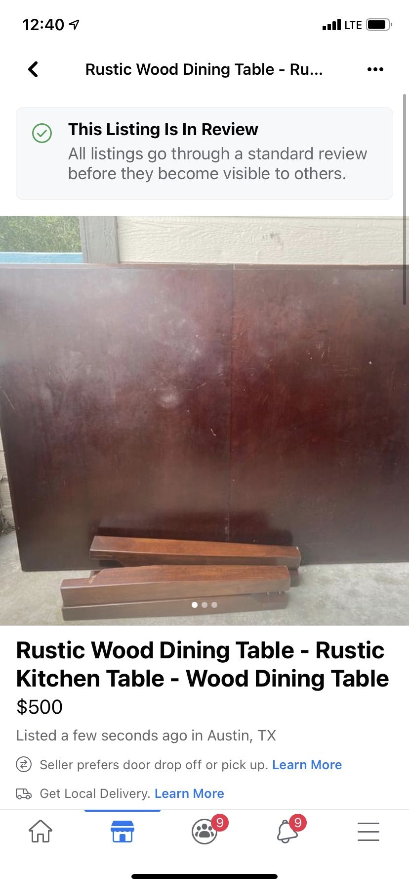 Rustic Wood Dining Table- Rustic Kitchen table