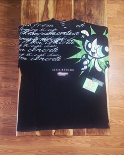 Civil Regime/PowerPuff Girls Collab Men's Vintage Washed Tee. Size Medium